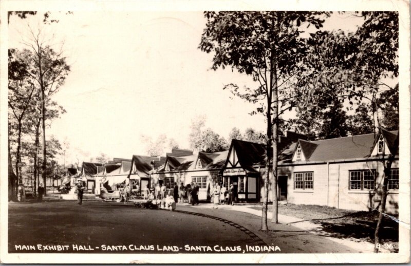 Real Photo Postcard Main Exhibit Hall Santa Claus Land in Santa Claus