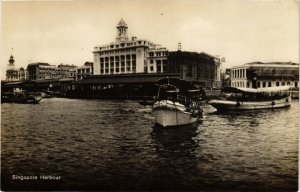 PC CPA SINGAPORE, HARBOUR SCENE, VINTAGE REAL PHOTO POSTCARD (b4400)