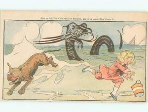 1906 Special Comic Postcard REVEAL THE IMAGE BY USING HEAT IRON AB8367