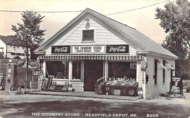 Readfield Depot ME The Country Store Tydol Gas Pump Fruit Stand RPPC Postcard