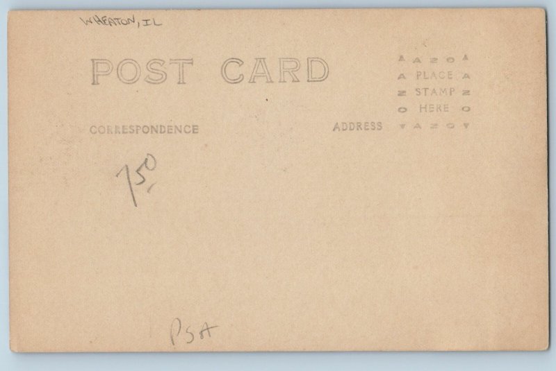 c1910's Campus Wheaton College Wheaton Illinois IL RPPC Photo Antique Postcard