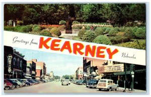 c1950's Greetings From Kearney Nebraska NE Dual View Banner Vintage Postcard