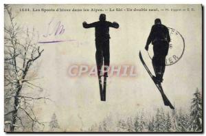 Old Postcard of Sports Ski & # 39hiver A double jump