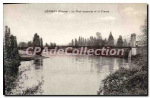 Postcard Old Lesigny (Vienne) The Suspension Bridge and Creuse