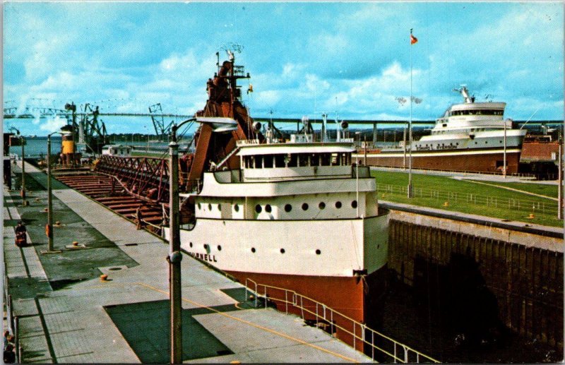 Michigan Sault Ste Marie Soo Locks Freighters Frank Purnell & Edward L Ryerson