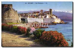 Old Postcard Antibes Remparts