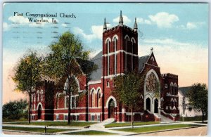 c1910s Waterloo, IA First Congregational United Church Christ Photo Postcard A61