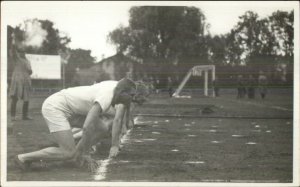 Running Race t the Starting Line Pistol Real Photo Postcard