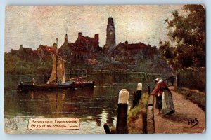 Lincolnshire England Postcard St Botolph's Church Boston c1910 Oilette Tuck Art