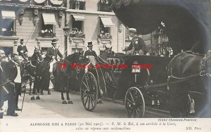 Spanish Royalty, RPPC, Spain King Alphonse XIII Visiting Paris, ND Phot No 1