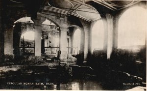 Vintage Postcard Circular Roman Baths Museum Somerset Bath England