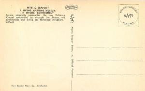 Mystic Connecticut~Fishtown Chapel~Rooster Weathervane~1960s Postcard