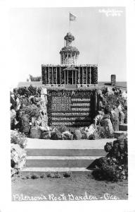 Petersons Rock Garden Oregon American Flag Real Photo Antique Postcard K30693