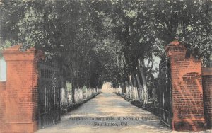 Entrance to Grounds of Senator Clark, San Mateo, CA 1908 Hand-Colored Postcard