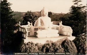 Samarkand Persion Hotel Santa Barbara CA Buddha UNUSED C1906 RPPC Postcard D90