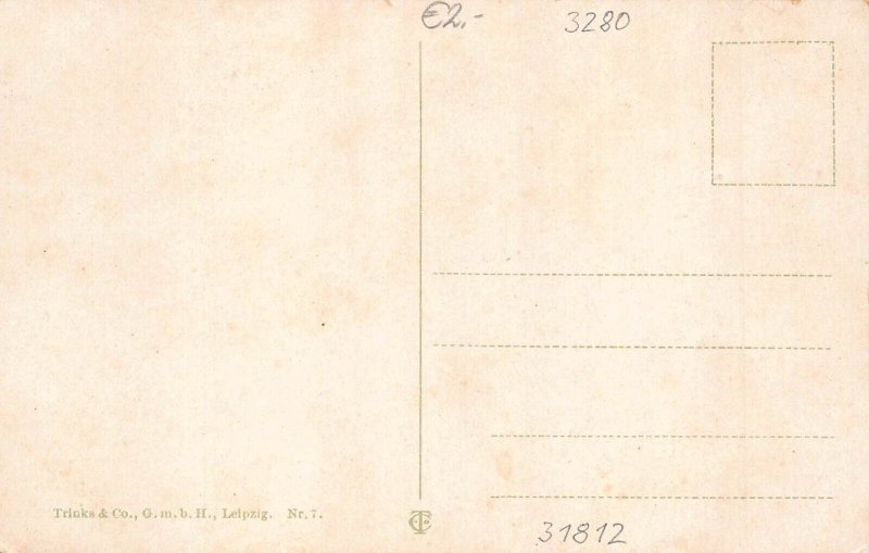 Germany Bad Pyrmont Helenenquelle benches vintage postcard