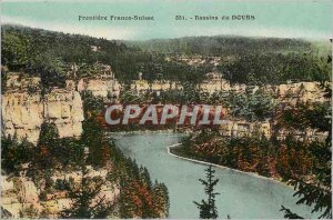 Old Postcard Frontiere Franco Suisse Basins of Doubs