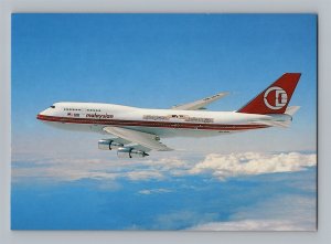 Aviation Airplane Postcard MAS Malaysian Airlines Boeing 747 BF9