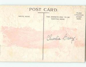 Edge Tear c1910 easter CHICKS AND EGGS IN WICKER BASKET WITH PUSSYWILLOW HL0752