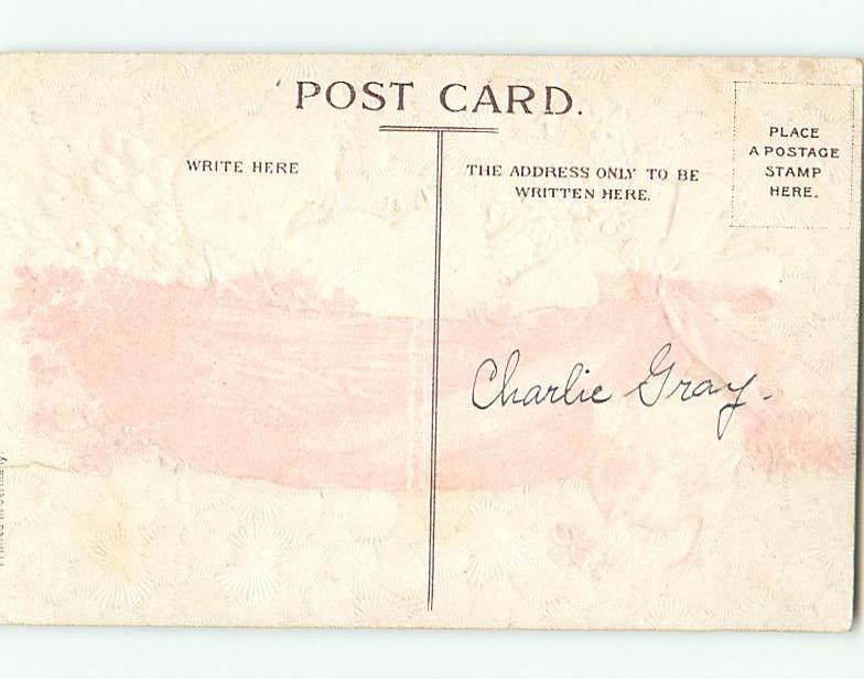 Edge Tear c1910 easter CHICKS AND EGGS IN WICKER BASKET WITH PUSSYWILLOW HL0752