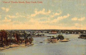 Stony Creek Connecticut panoramic view Thimble Islands antique pc ZE686194