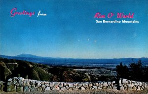 California San Bernardino Mountains Greetings From Rim O' World