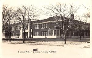 Colby Kansas Consolidated School Real Photo Antique Postcard K101062