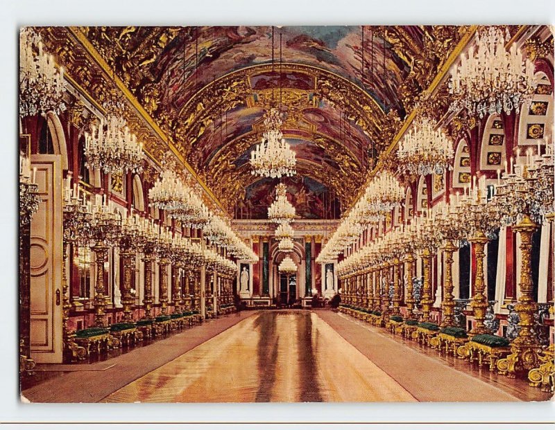 Postcard Schloßbeleuchtung im Spiegelsaal, Schloß Herrenchiemsee, Germany