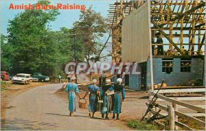 Modern Postcard Greetings from the Amish Country Barn Raising