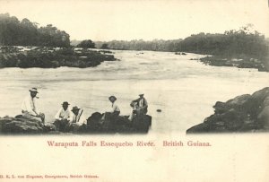 british guiana, Guyana, Demerara, Waraputa Falls Essequebo River 1900s Postcard