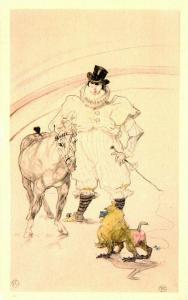 Circus Fantasy Art Toulouse Lautree 1920s Postcard 1995 Chicago Illinois