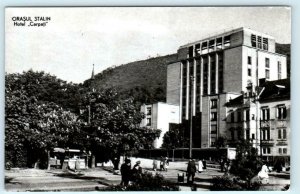 RPPC ORASUL STALIN ( Brașov) Romania ~ HOTEL CARPATI c1950s-60s Postcard