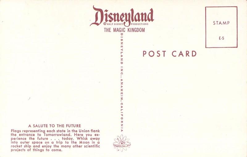 Disneyland, E-5, Salute to the Future, Tomorrowland, Vintage Postcard