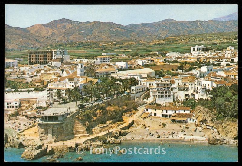 NERJA (Costa del Sol). Air view. Balcony of Europe and Calahonda beach.