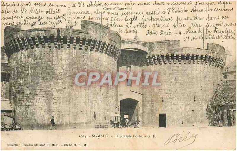 Postcard Old St Malo La Grande Porte