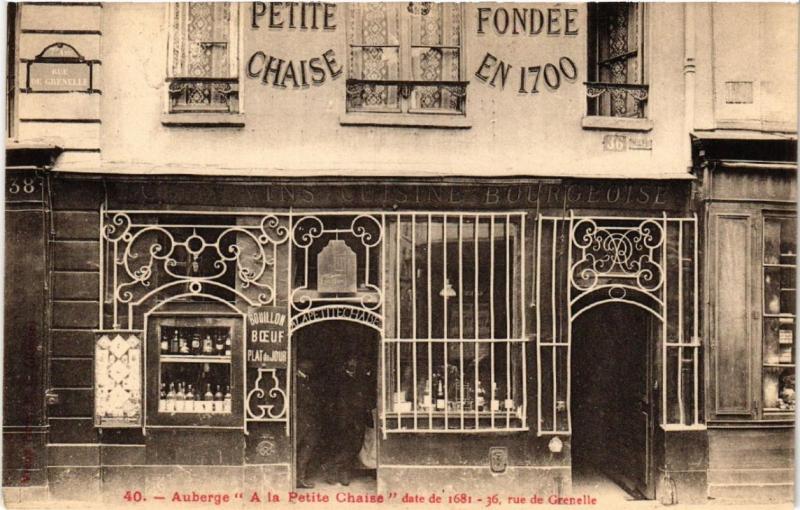CPA PARIS (7e) 36 rue de Grenelle. Auberge A la Petite Chaise (535086)