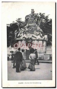 Old Postcard Paris Statue of Strasbourg