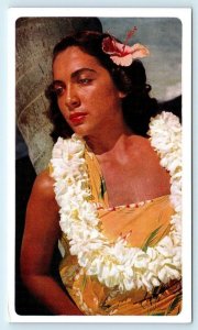 HAWAIIAN BEAUTY Advertisement for United Airlines 1940s   Postcard