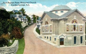 C. 1910 First Baptist Penn Memorial Church Eureka Springs Vintage Postcard P218