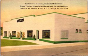 Linen Postcard Charles Bath House Health Center of America US 85 New Mexico