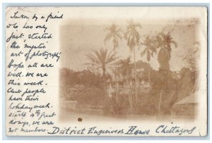 c1905 Trees View Sadarghat Bangladesh Antique Posted RPPC Photo Postcard