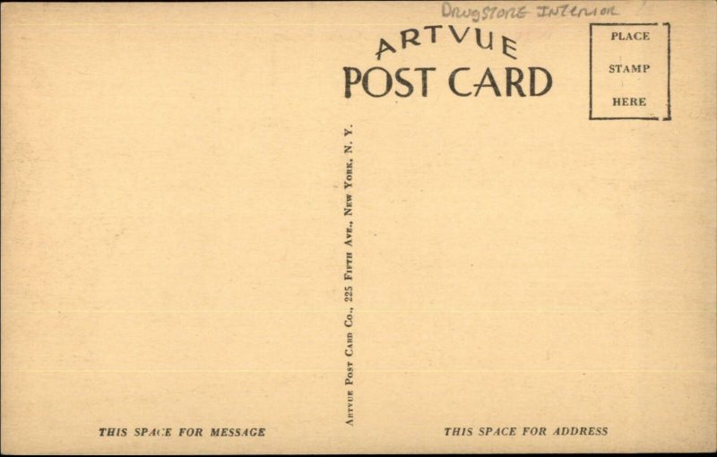 Amherst MA Wellworth Pharmacy Drugstore Interior Postcard