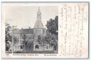 1906 Exterior View Post Office Building Thomaston Connecticut Antique Postcard