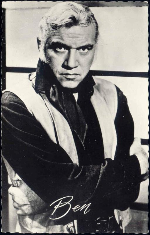 BONANZA Movie Star Postcard, Ben Cartwright, Actor Lorne Greene (1960s) RPPC (7)