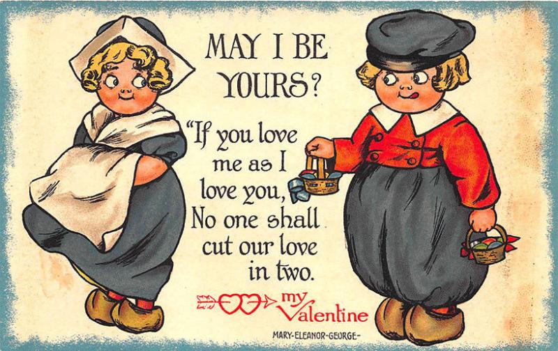 Valentine's Day May I Be Yours? Poem Signed Mary Eleanor George, Nister Postcard