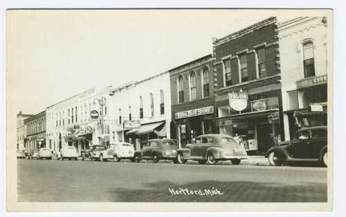 Hartford MI Street Vue Vintage Store Fronts Drug Store RPPC Real Photo Postcard