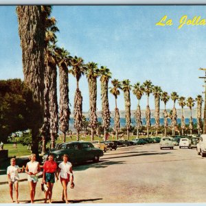 c1950s La Jolla, CA Park Crowd Women Girls Street Scene Cars Palm Beach Cal A216
