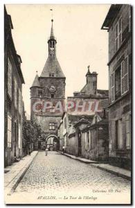 Old Postcard Avallon La Tour De l & # 39Horloge