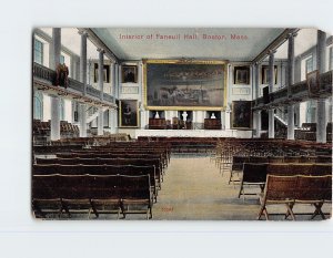 Postcard Interior of Faneuil Hall Boston Massachusetts USA