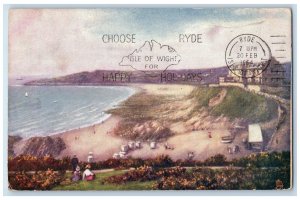 1964 Choose Ryde Happy Holidays Isle of Wight Oilette Tuck Art Postcard